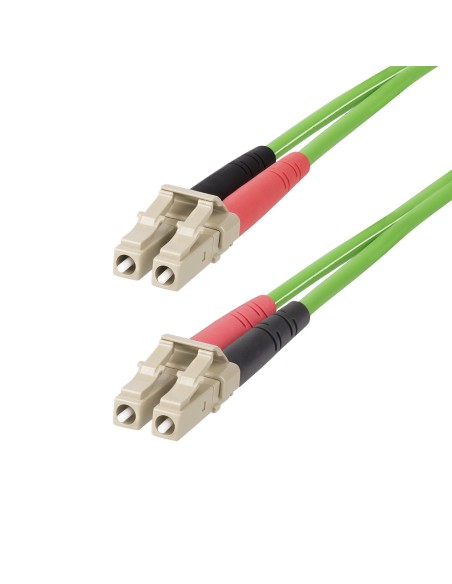 Cable de Fibra Óptica LC a LC (UPC) OM5 Multimodo 1m - Dúplex 50/125µm LOMMF Tipo Cremallera VCSEL 40G/100G - No Sensible a los 